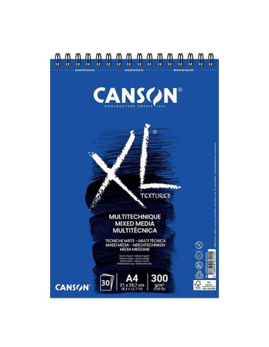 BLOC DIBUJO CANSON XL MIX MEDIA A4 300G 30H