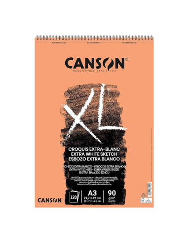 BLOC DIBUJO CANSON XL EXTRA WHITE A3 90G 120H